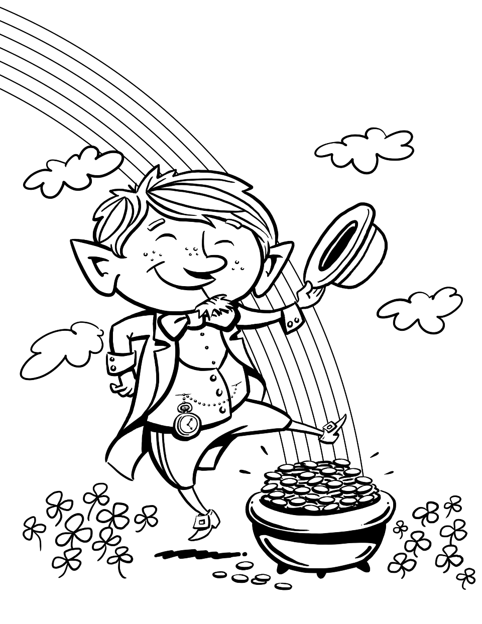 free printable leprechaun coloring pages