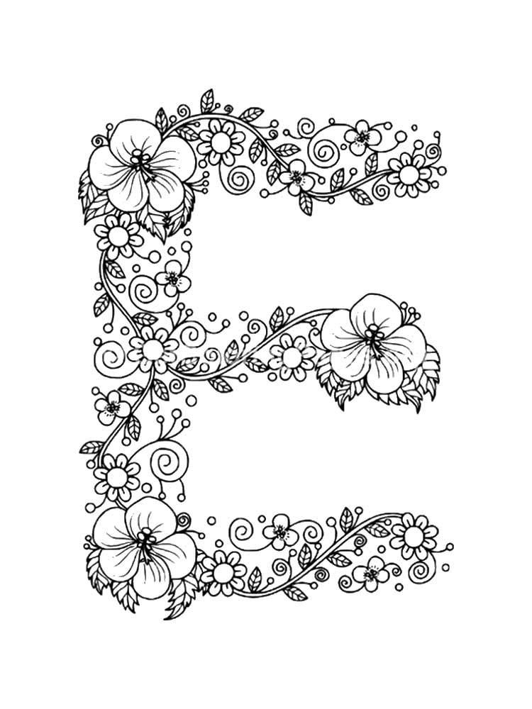 letter e coloring page