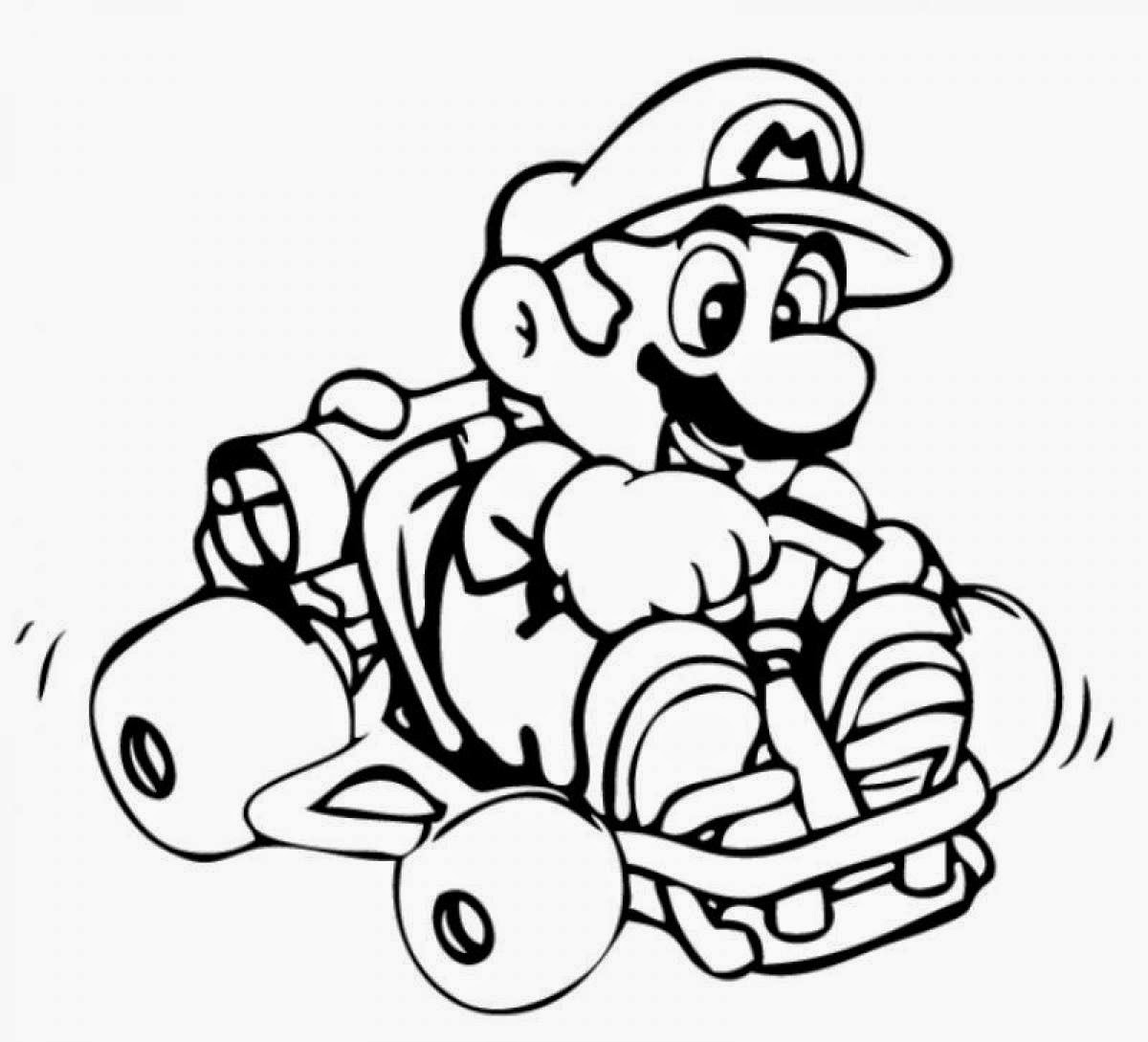 mario characters coloring page