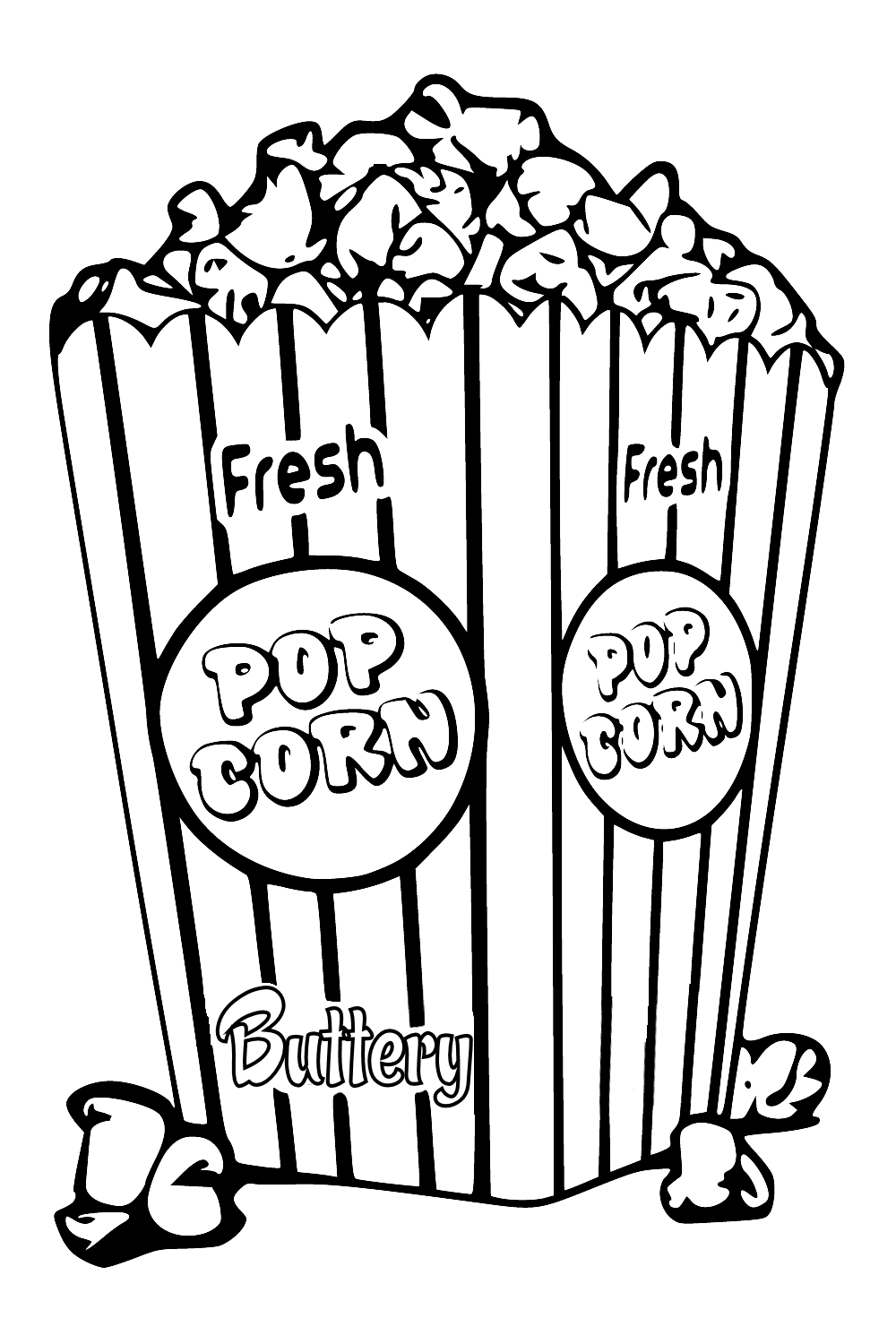 popcorn bucket coloring page