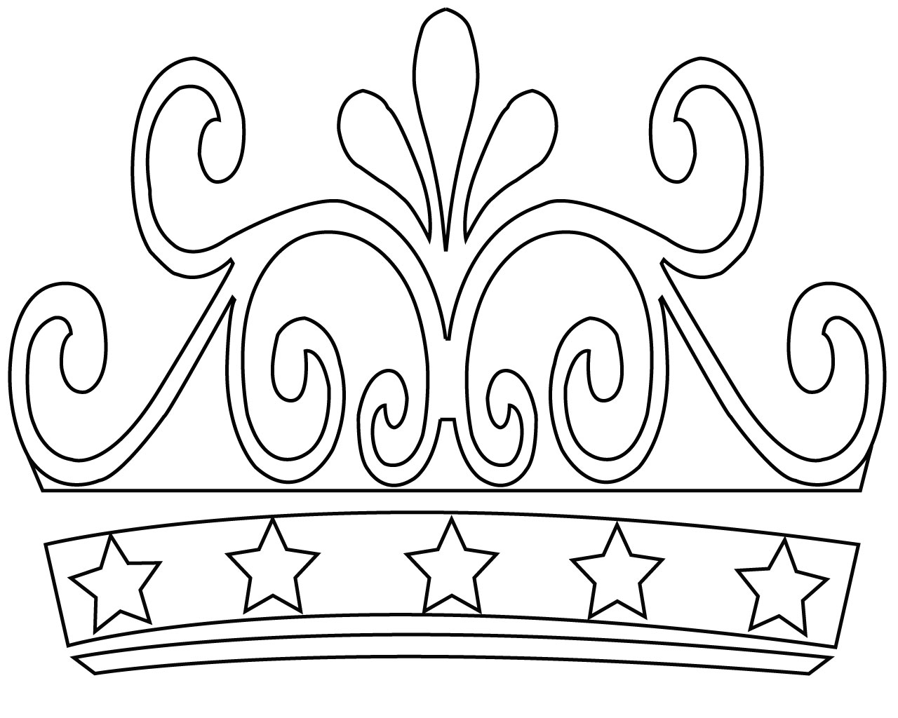 Crown Coloring Pages To Print, Simple and Easy Pictures