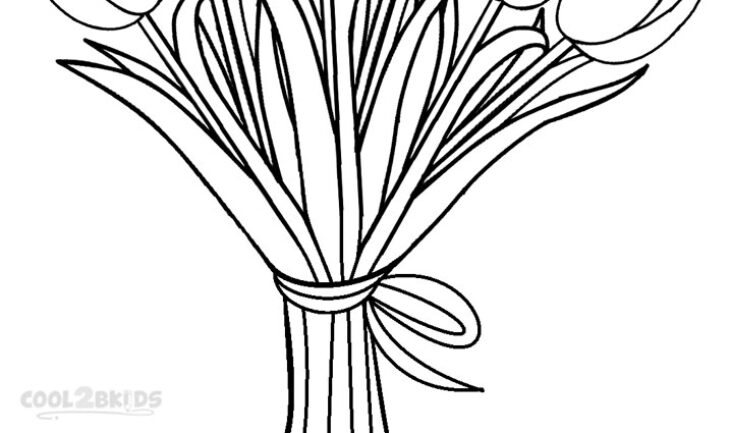 Printable Tulip Coloring Pages Coloring Tulip Pages Printable Kids