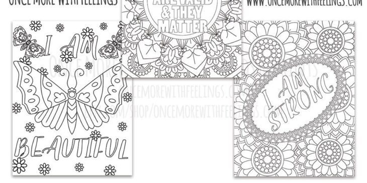 Positive Self Talk Coloring Pages Affirmations Affirmation Mothers Sized