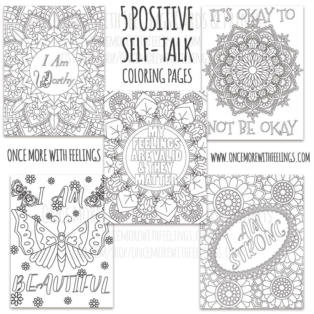 positive self talk coloring pages