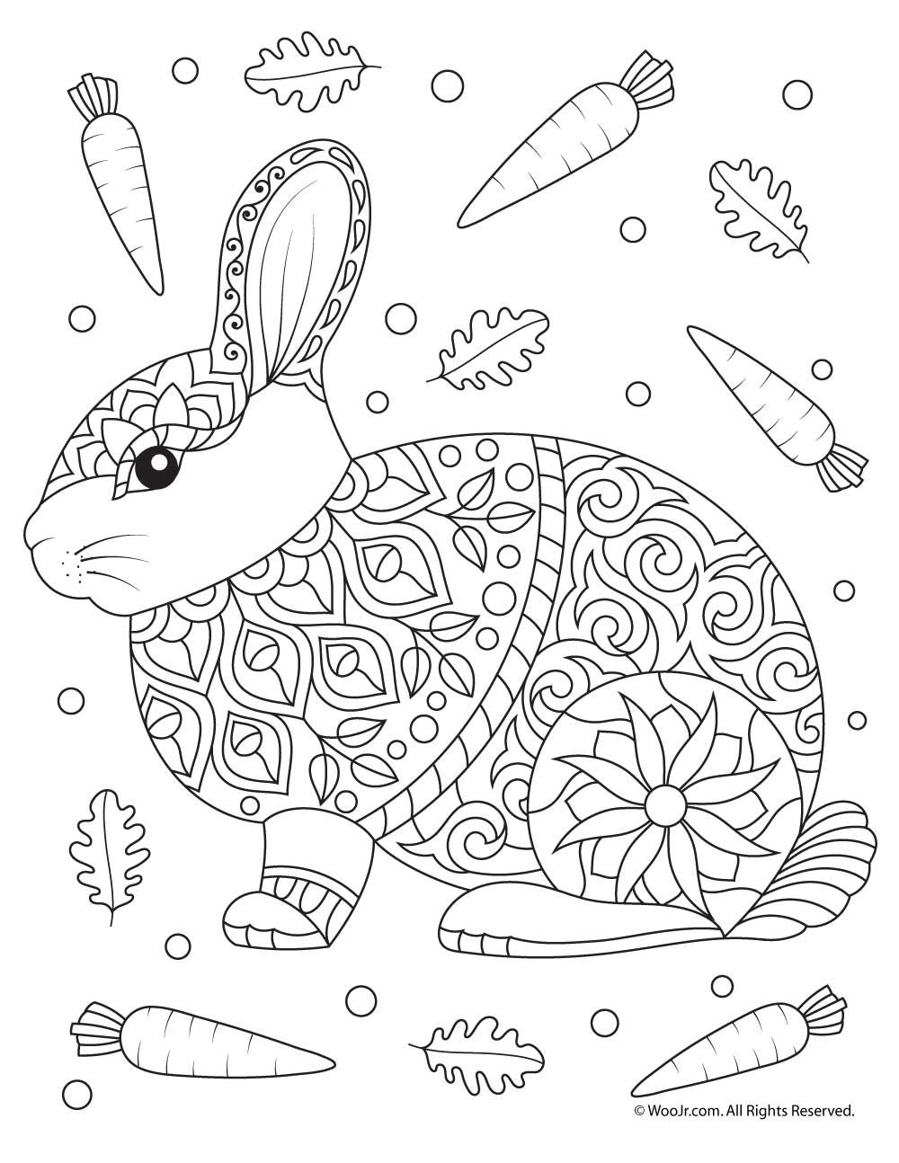 rabbit coloring pages for adults