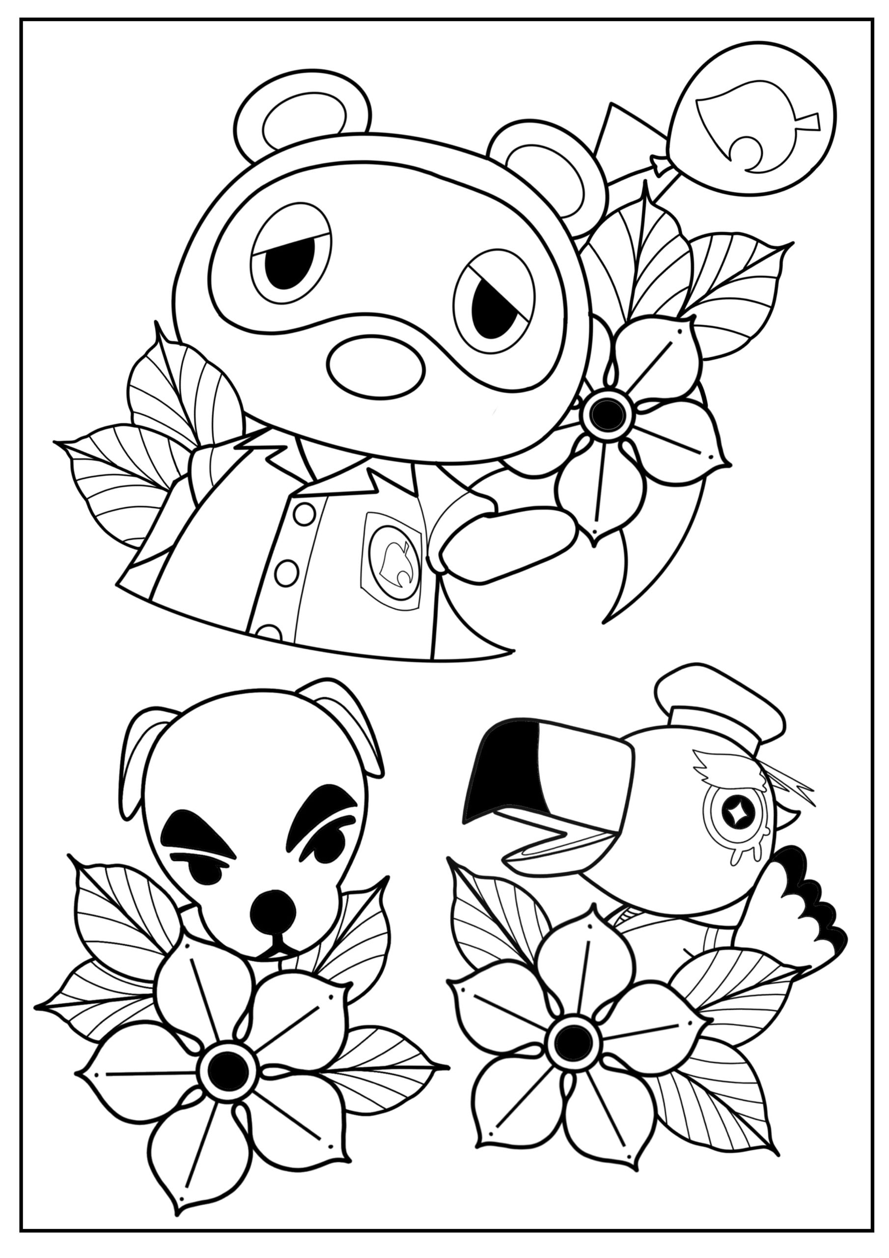 animal crossing coloring pages free