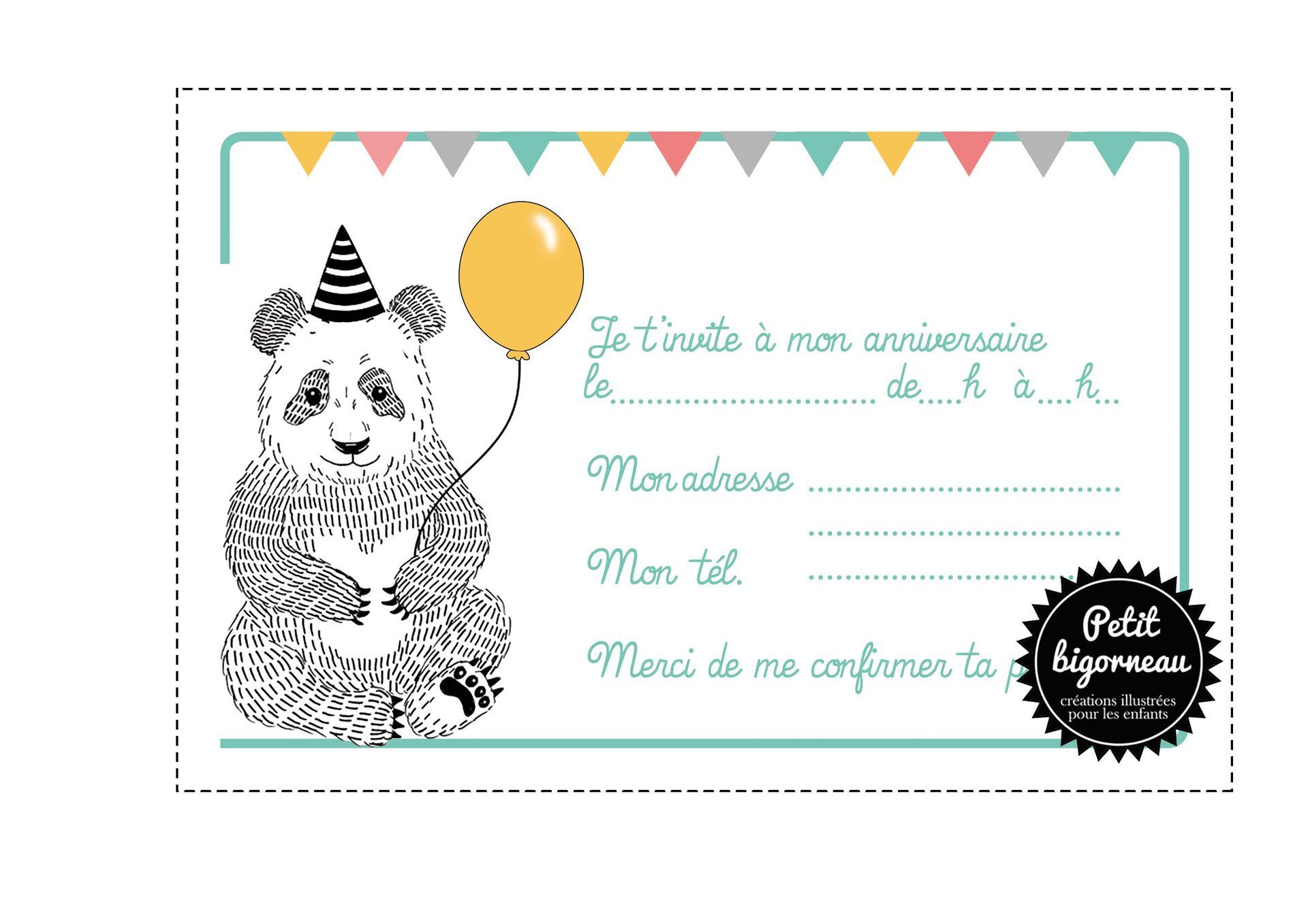 carte invitation anniversaire fille gratuite a imprimer