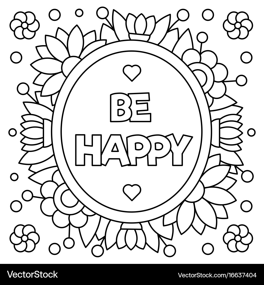 be happy coloring pages