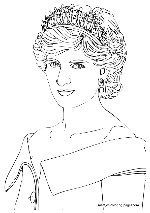 princess diana coloring pages