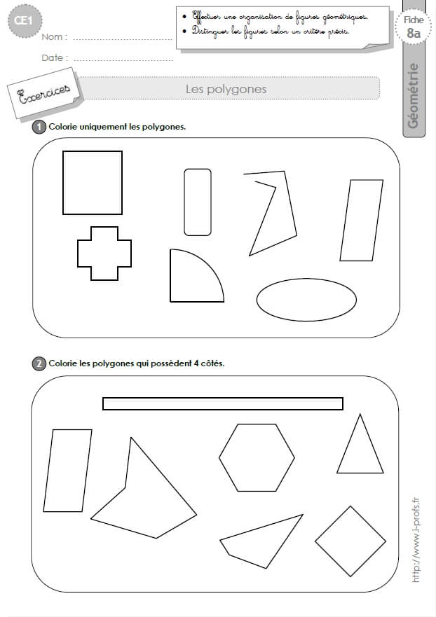 ce1 fiche les polygones