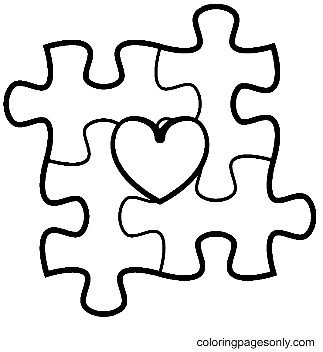 autism puzzle piece coloring page