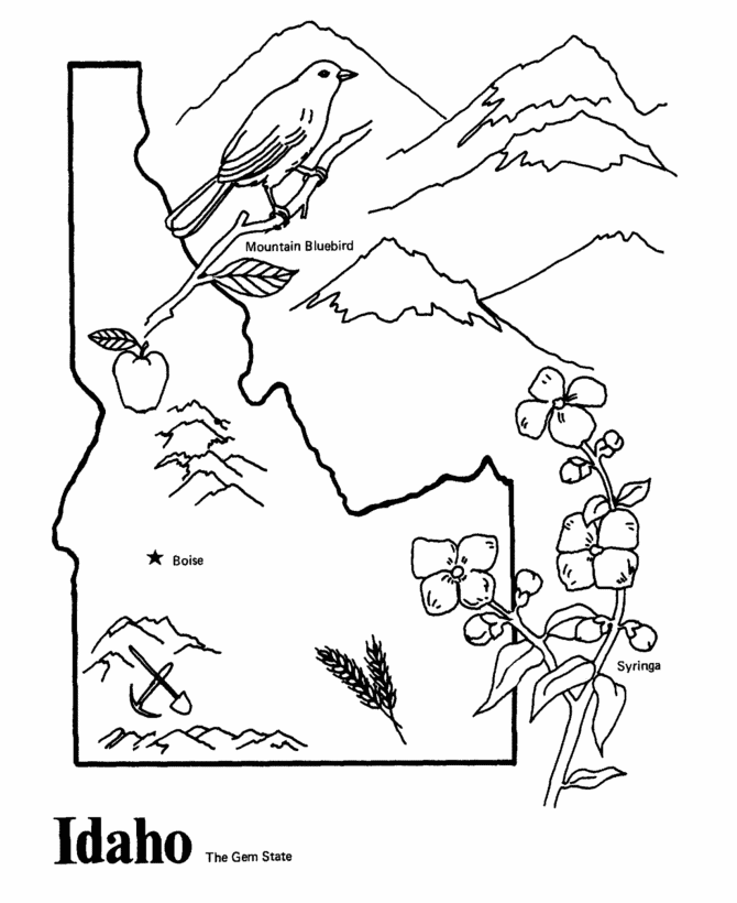 idaho coloring pages