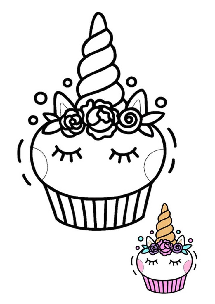 unicorn cake coloring pages