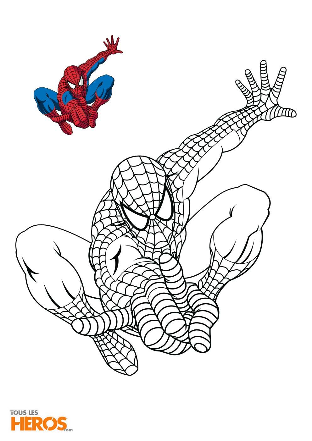 dessin spiderman a imprimer et a colorier