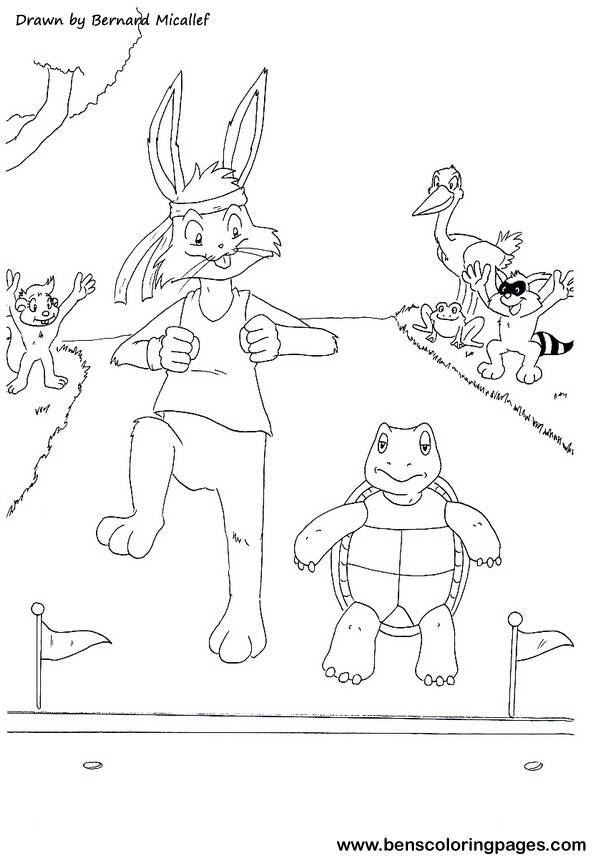 tortoise and the hare coloring page