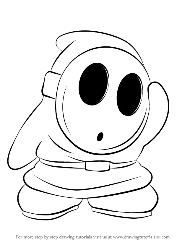 shy guy coloring page