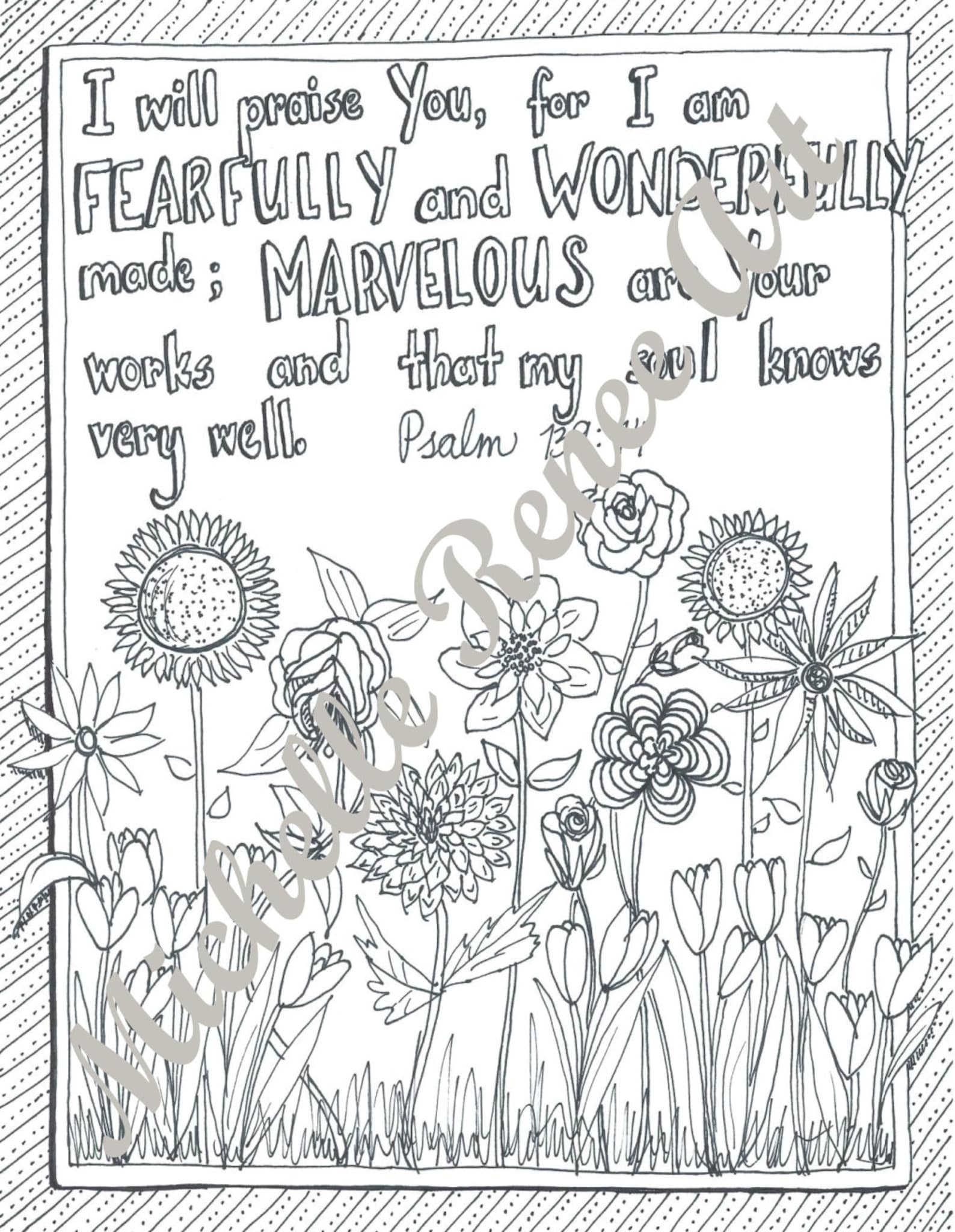 psalm 139 coloring page