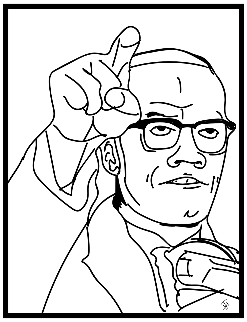 malcolm x coloring pages