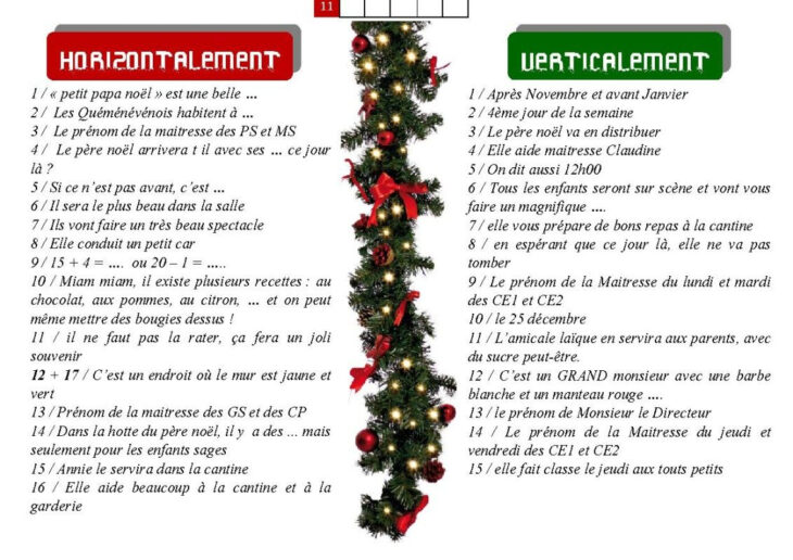 Noel Mot Croises Allemand Mot Croisé