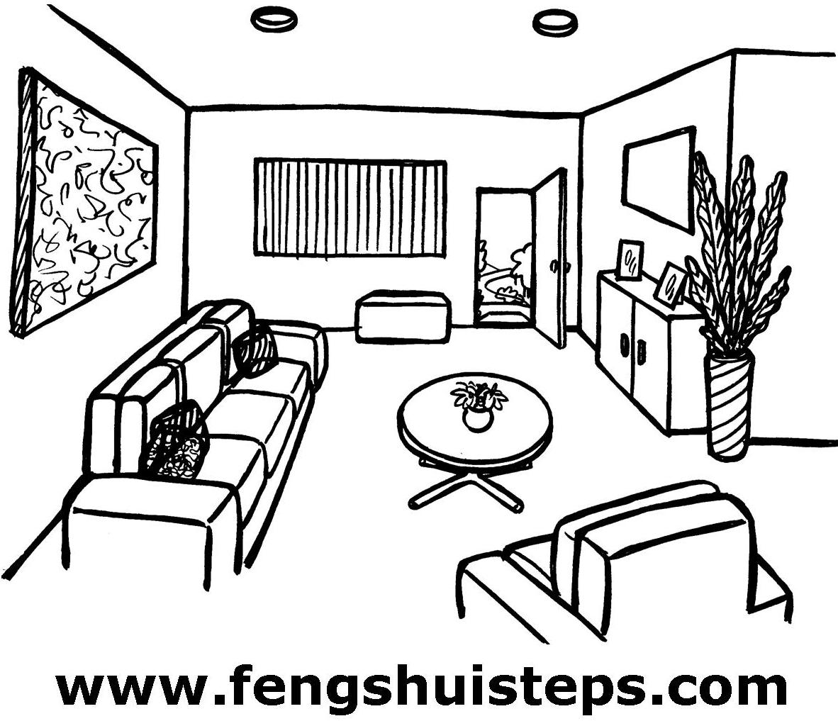 living room coloring page