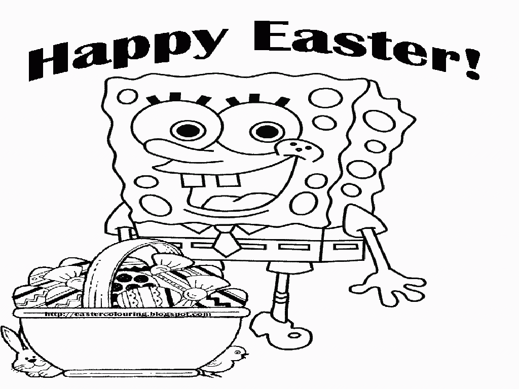 spongebob easter coloring pages