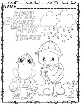 April Showers Bring May Flowers Free Coloring Pages - boringpop.com