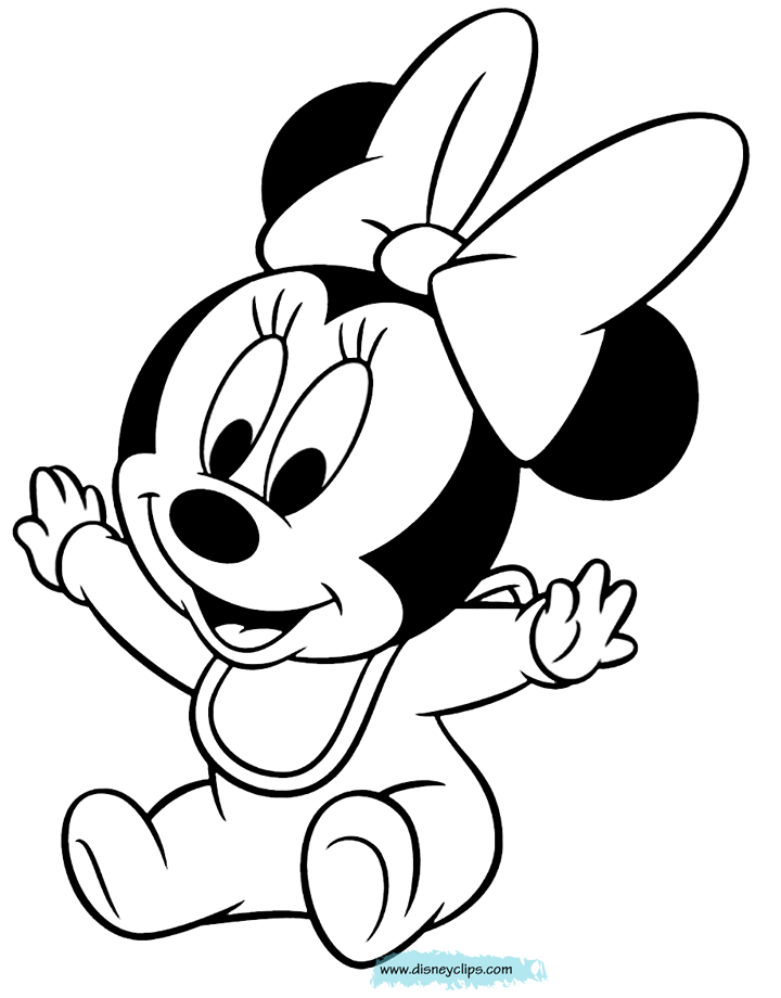 printable baby minnie mouse coloring pages