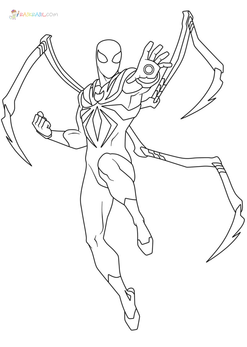 Iron Spiderman Coloring Page. New Picture Free Printable - Coloring Home