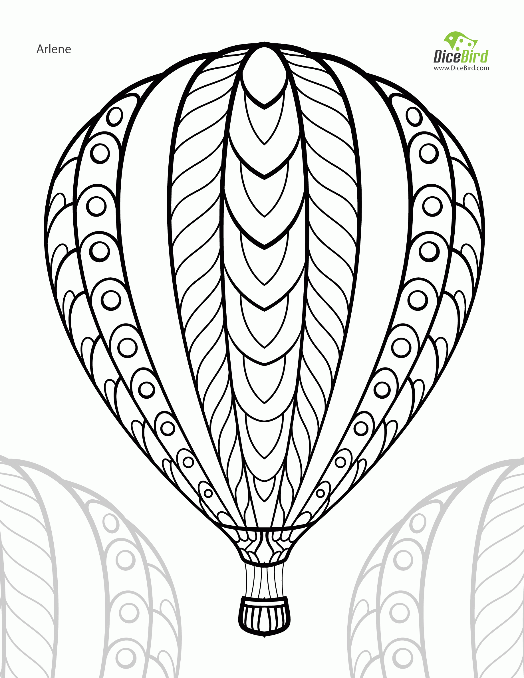 hot air ballon coloring pages