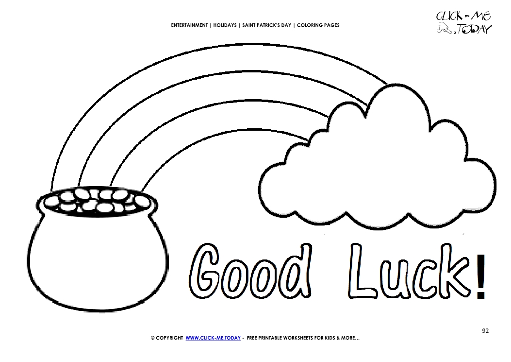 good luck coloring page