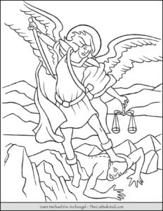 saint michael the archangel coloring page