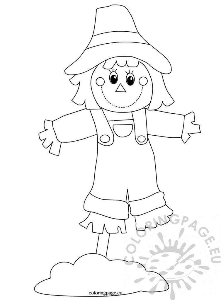 preschool scarecrow coloring page