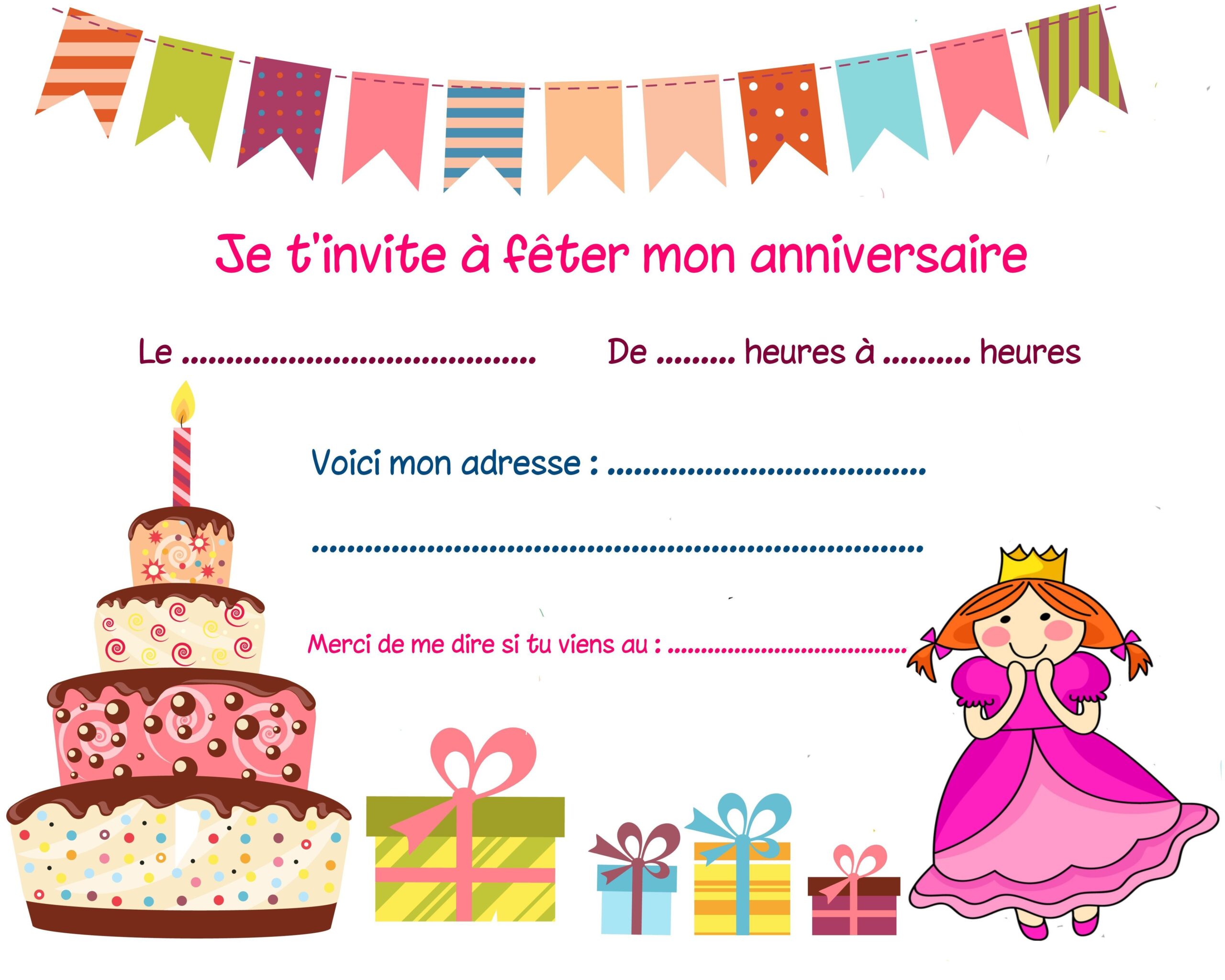 cartes invitation anniversaire gratuites a imprimer