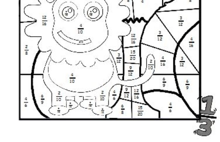 Fraction Coloring Pages Coloring Fraction Pages Getcolorings Math Printable Color