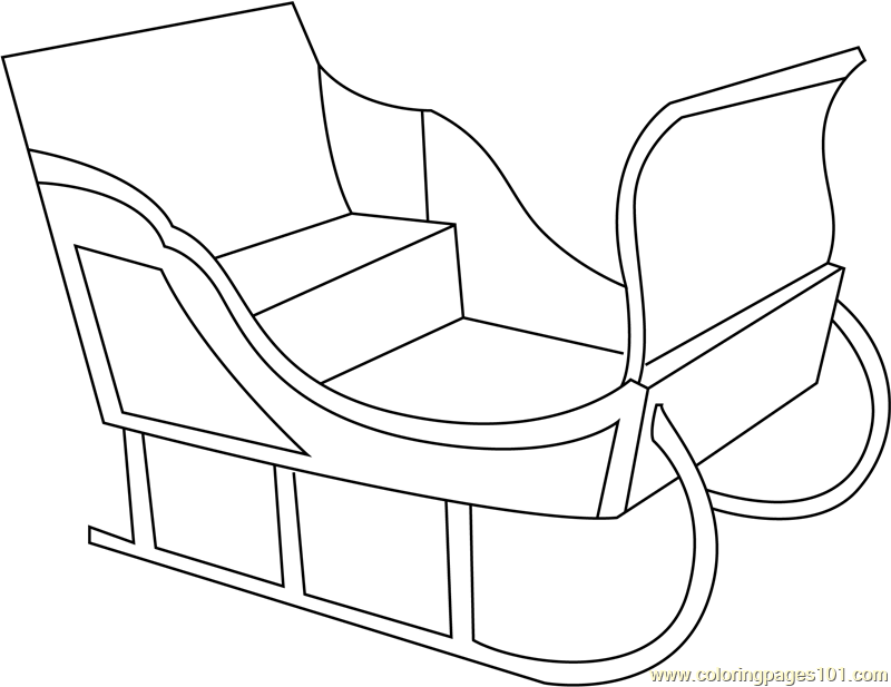 santa in sleigh coloring page