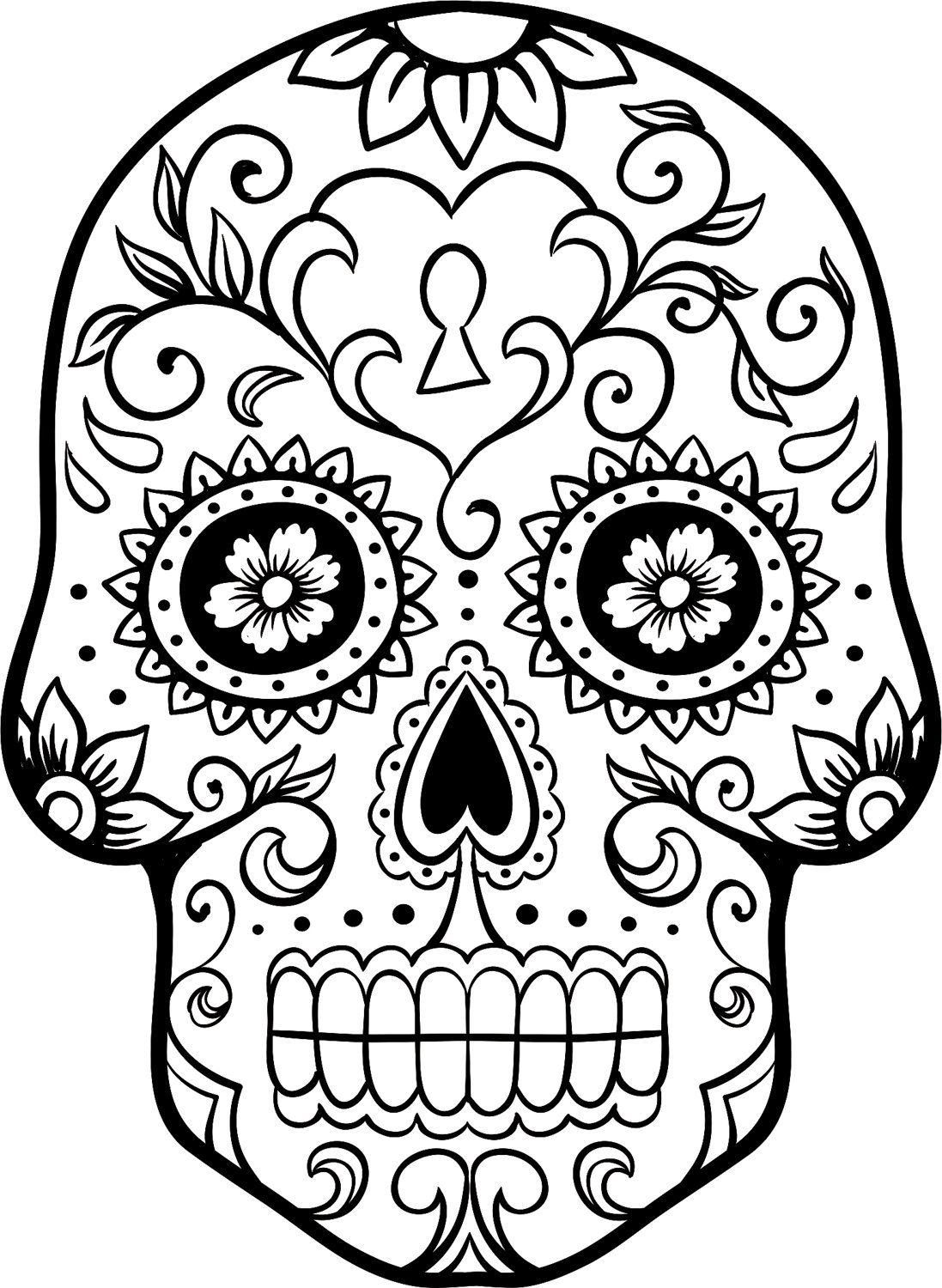 dia de los muertos sugar skull coloring pages