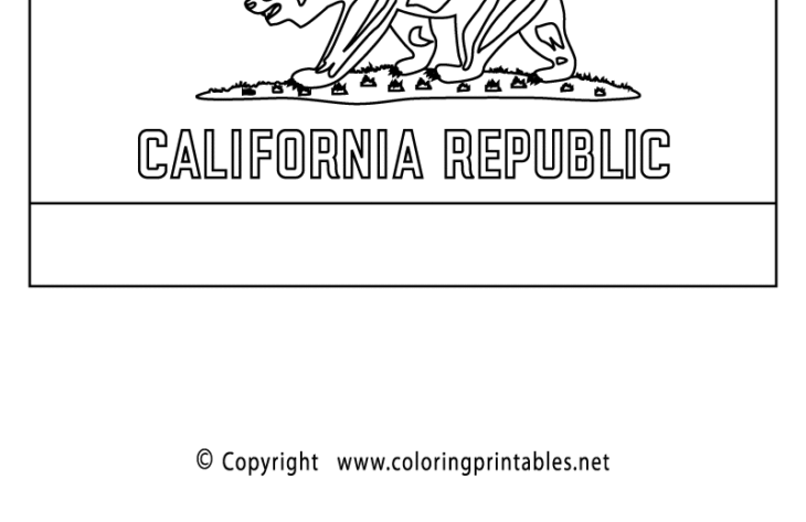 California Flag Coloring Page California Flag State Coloring Color Size Print