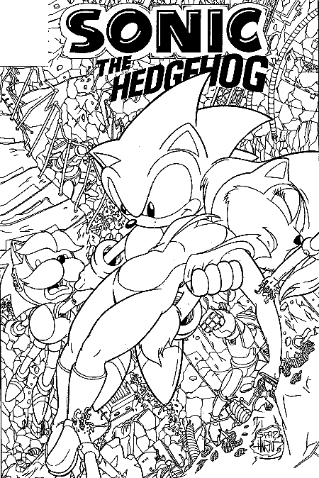 sonic two coloring pages