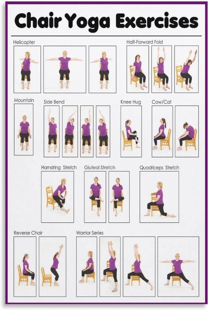 Amazon.de: HEZLA Stuhl-Yoga-Poster, Stuhl-Yoga-Übungen, Poster für