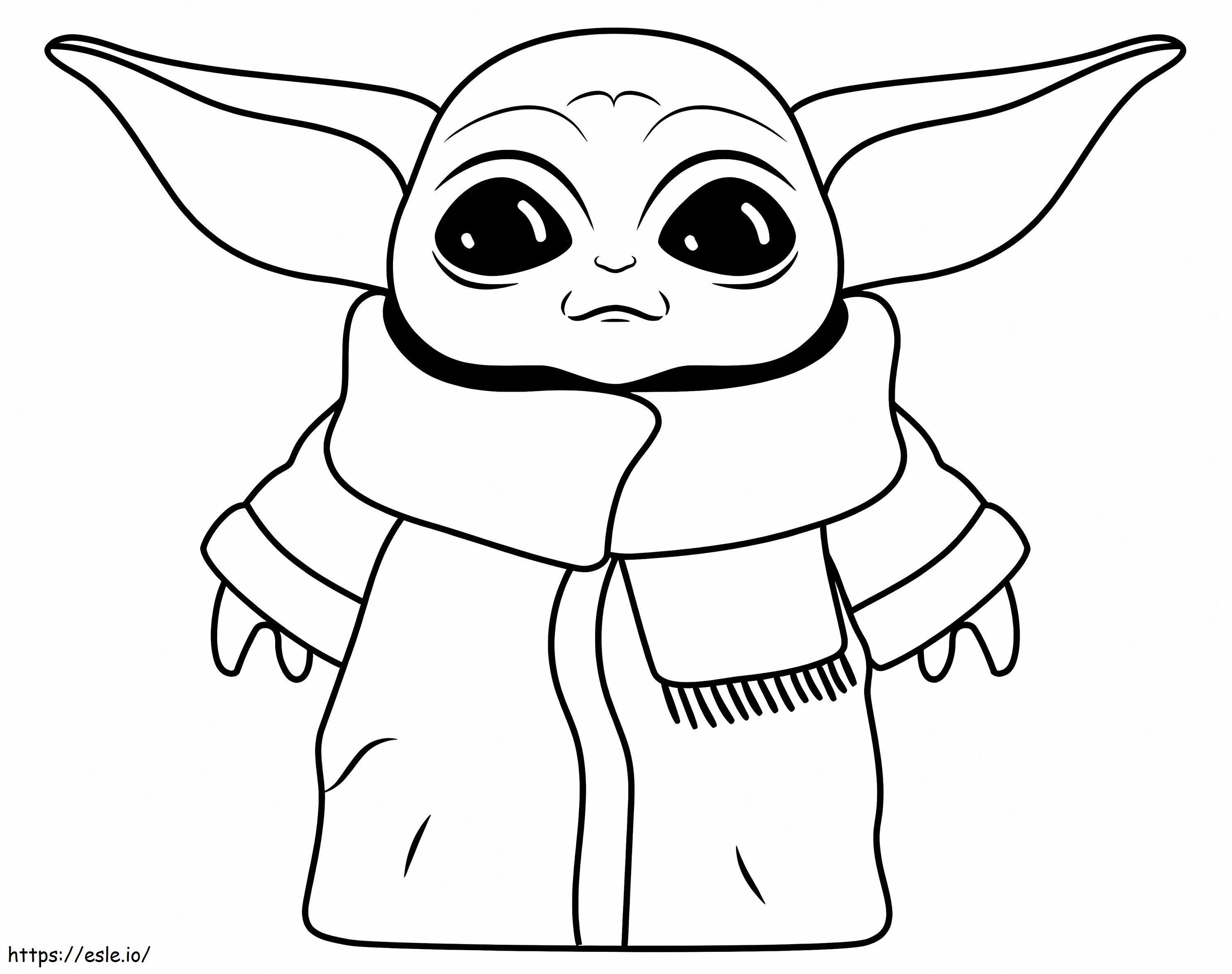 Cute Baby Yoda coloring page