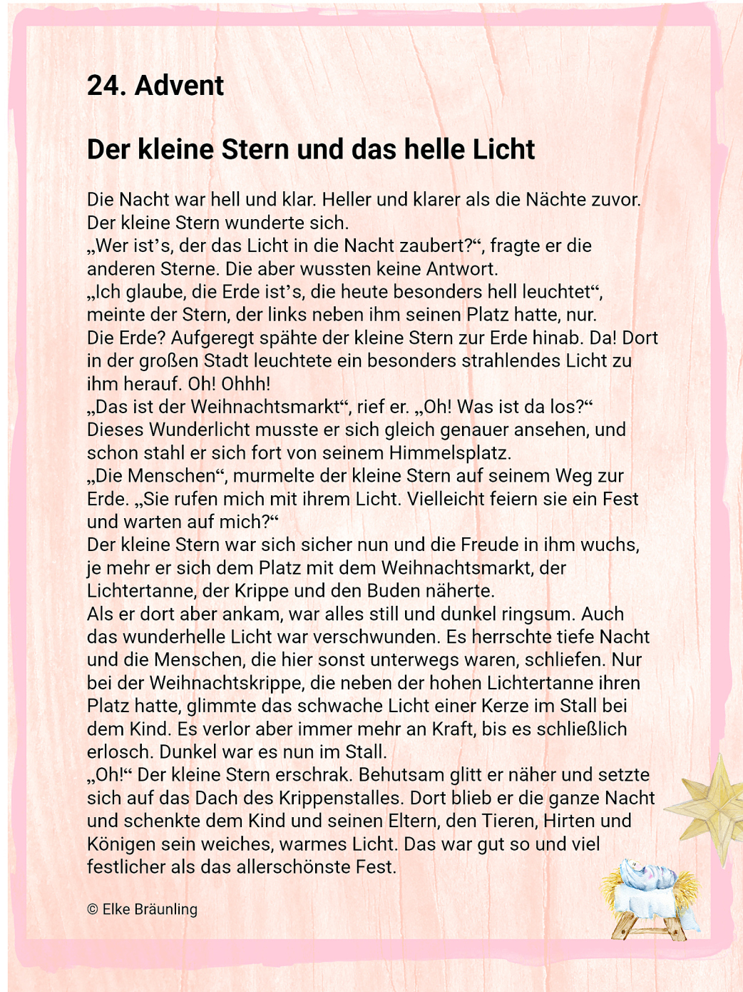 Der kleine Stern und das helle Licht * Elkes Kindergeschichten