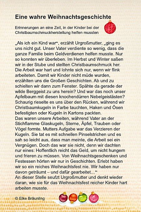 Eine wahre Weihnachtsgeschichte * Elkes Kindergeschichten | Weihnachten