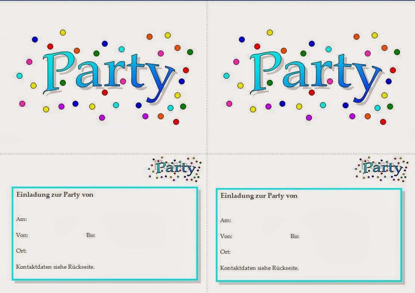 Vorlage Einladung Party