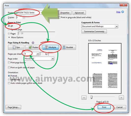 Cara Mencetak Beberapa Halaman File PDF Dalam 1 Kertas | cara aimyaya