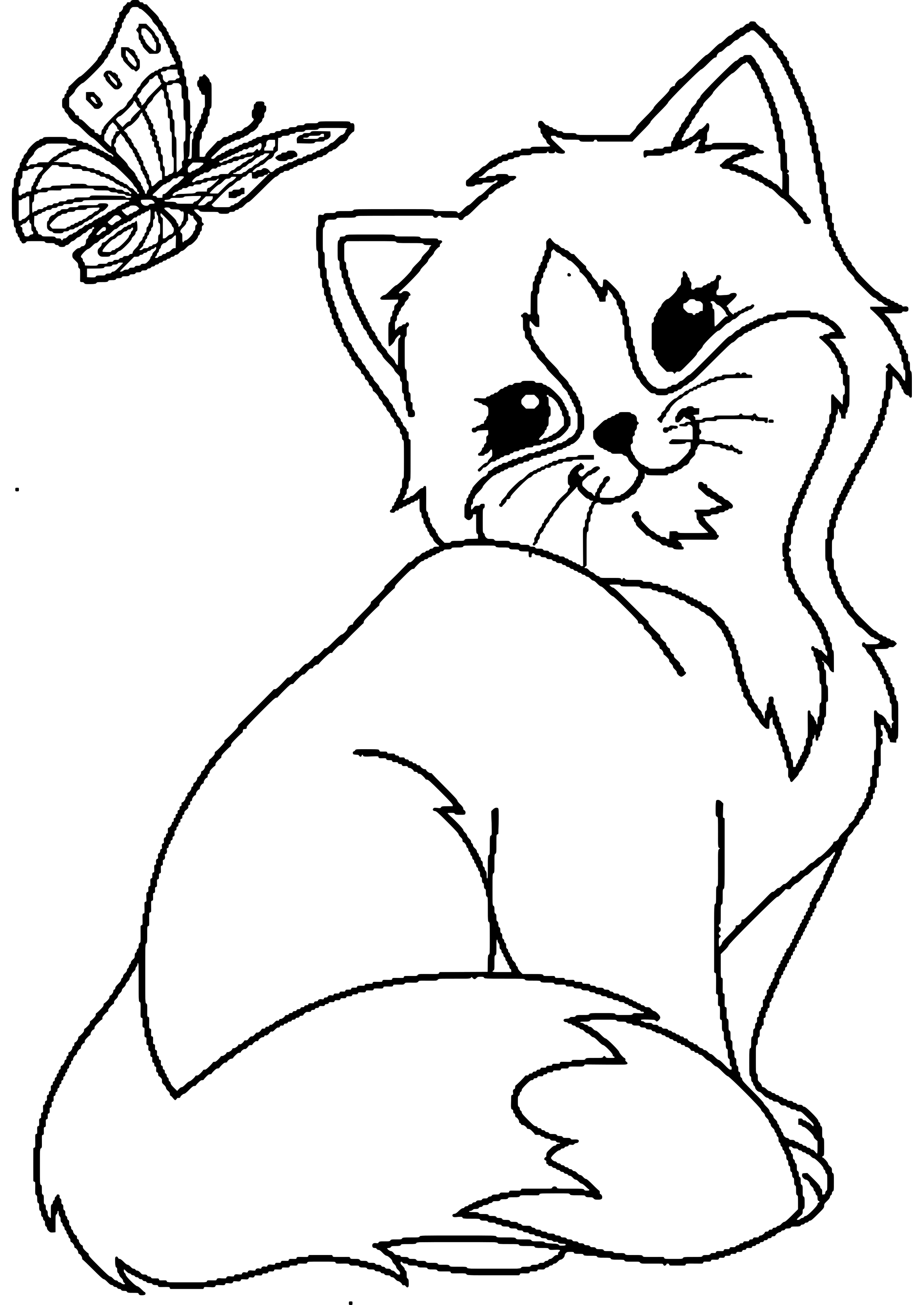 Ausmalbilder Tiere Weihnachten Kittens Coloring, Cat Coloring Page