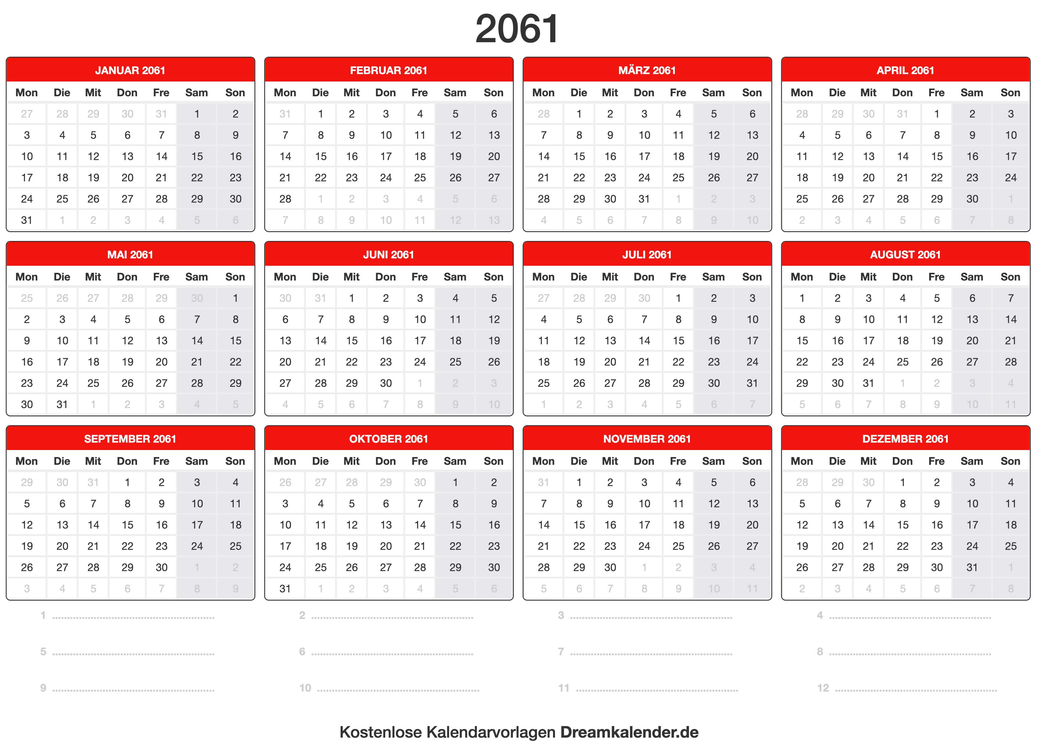 Kalender 2061