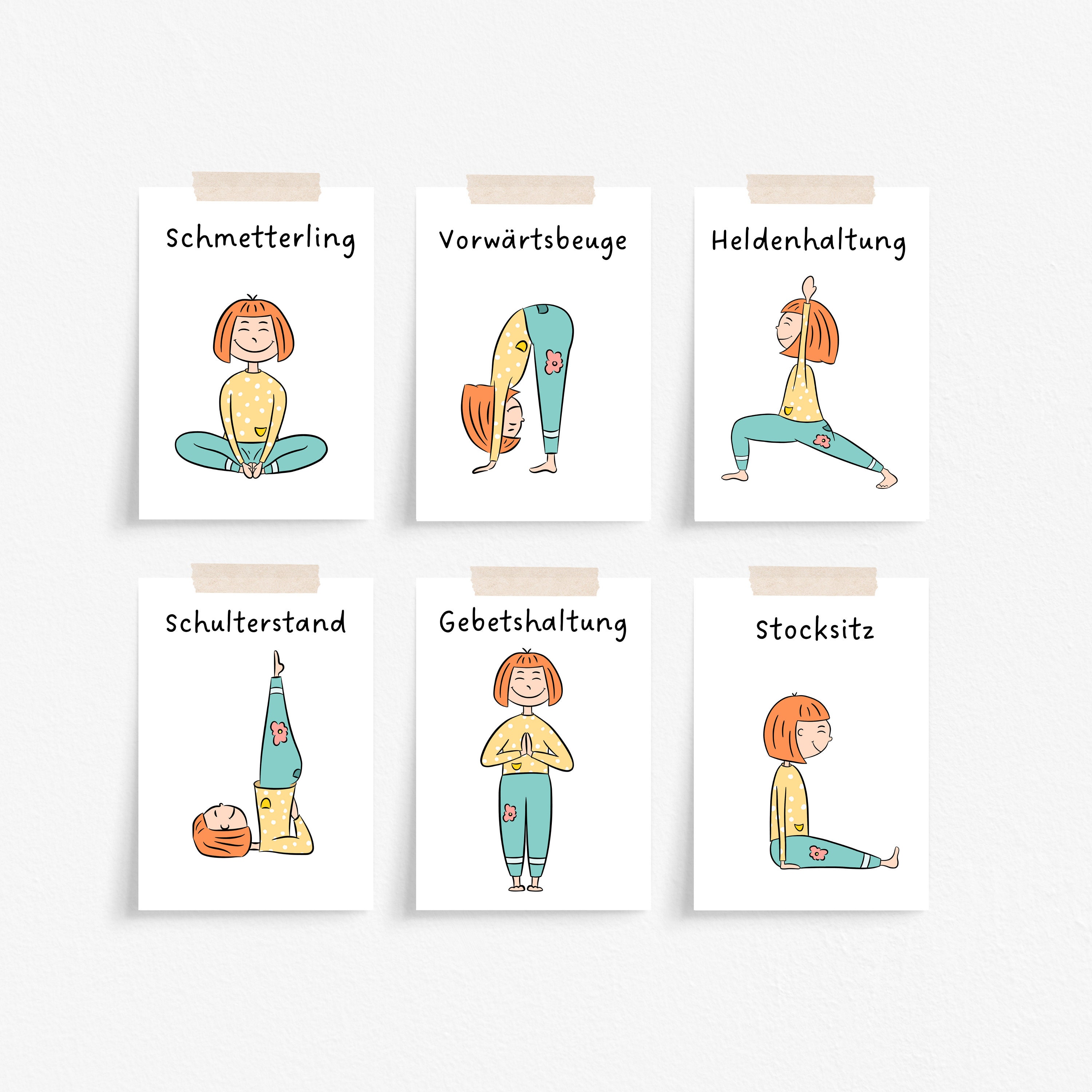 Yoga Karten Kinder Kinderyoga Karten Yoga Kartenset zum Ausdrucken