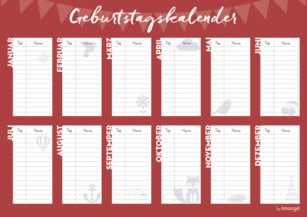 Unser Geburtstagskalender für Dich zum Ausdrucken - limango Magazin