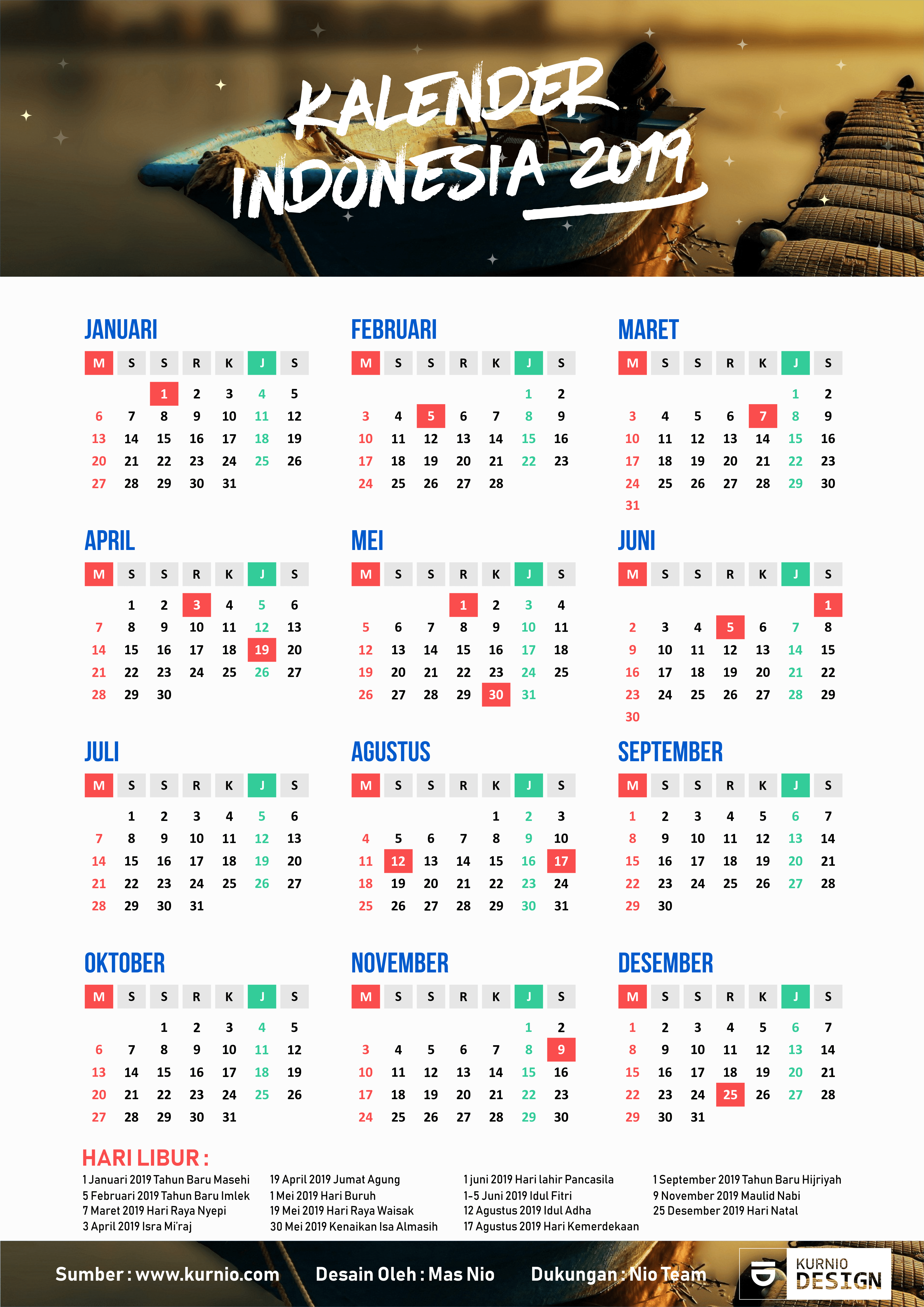 Pin di Kalendar 2019
