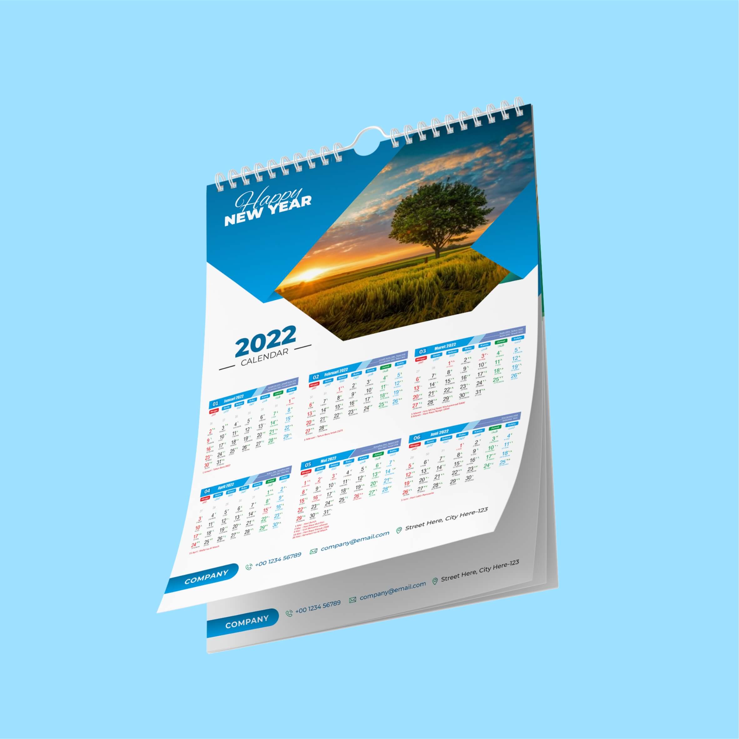 CETAK KALENDER DINDING HANGER + SPIRAL KAWAT